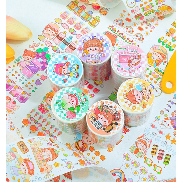 Roll Stiker Washi / Karakter Stiker Unik &amp; Lucu / Stiker Roll