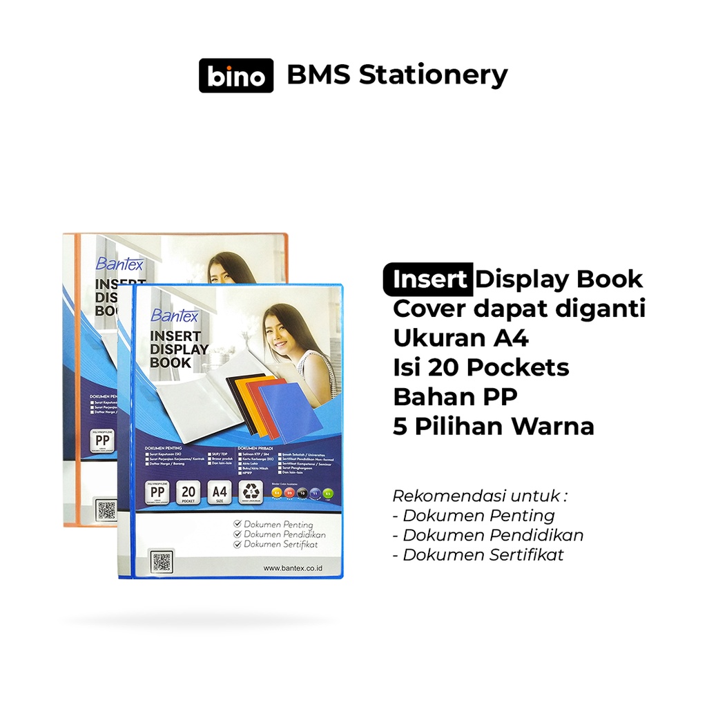 

[BMS Surabaya] Bantex INSERT Display Book / Clear Holder A4 Isi 20 Pockets #3143I
