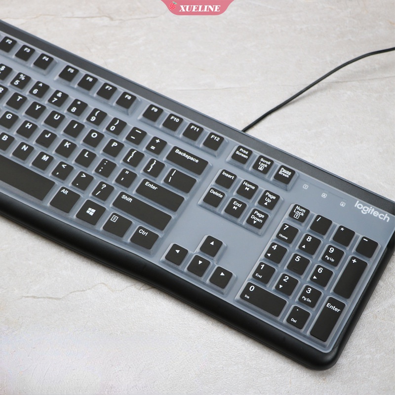 Logitech K120 MK120 Pelindung Keyboard Slim Bahan Silikon + Kulit Warna Hitam / Pink (ZXL)