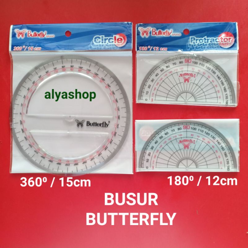 Busur 360⁰/15cm   l  Busur 180⁰/12cm  Butterfly