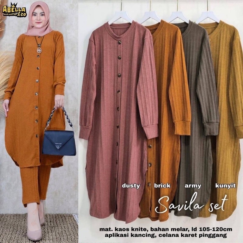 Savila Set - SetCel Knit Rajut Setelan Wanita Rajut LD106+ / 331-6878