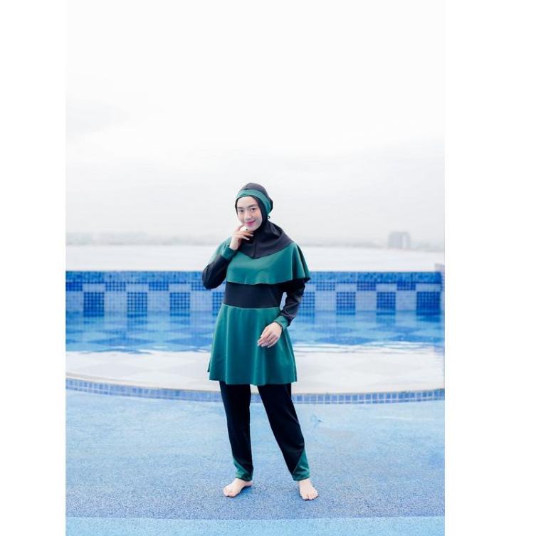 [AE.18Oc22ᴳ] Baju renang wanita muslimah rosella marina/Baju renang muslimah dewasa/baju renang hija