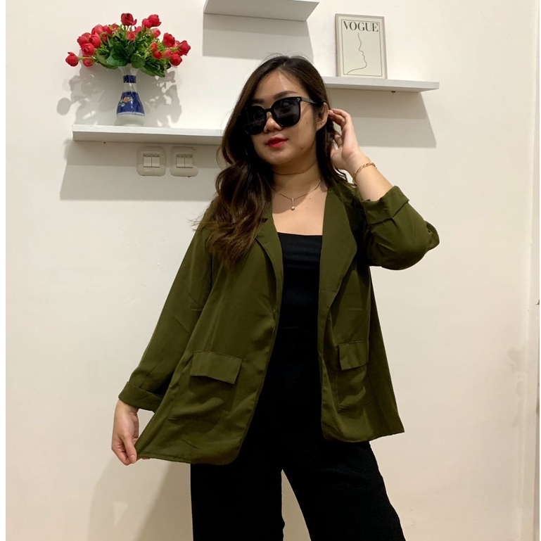 Blazer Yuri / Outer wanita pocket / Blazer wanita