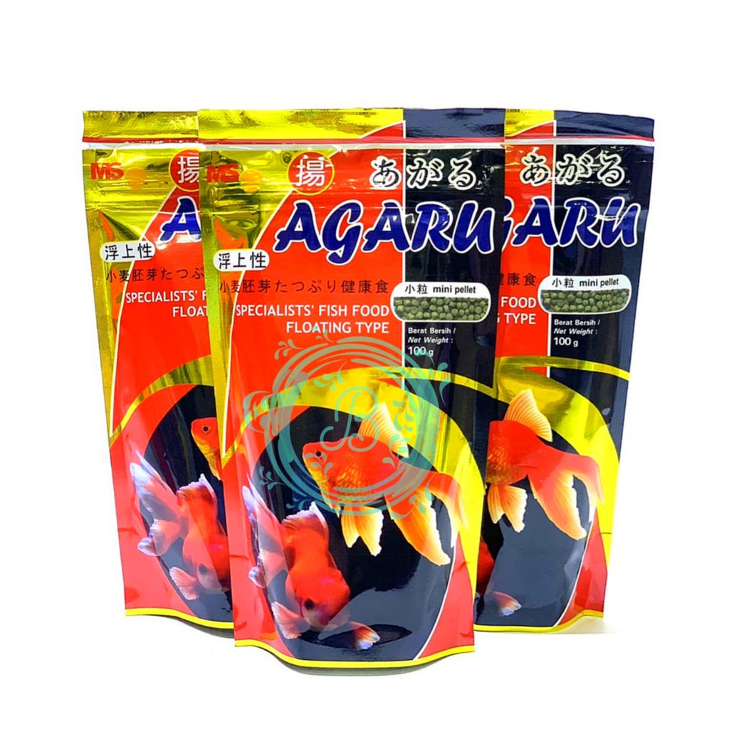 Agaru Fish Food Floating Type Mini Pellet 100g 100 gram 100 gr Makanan Ikan Hias Mas Koki