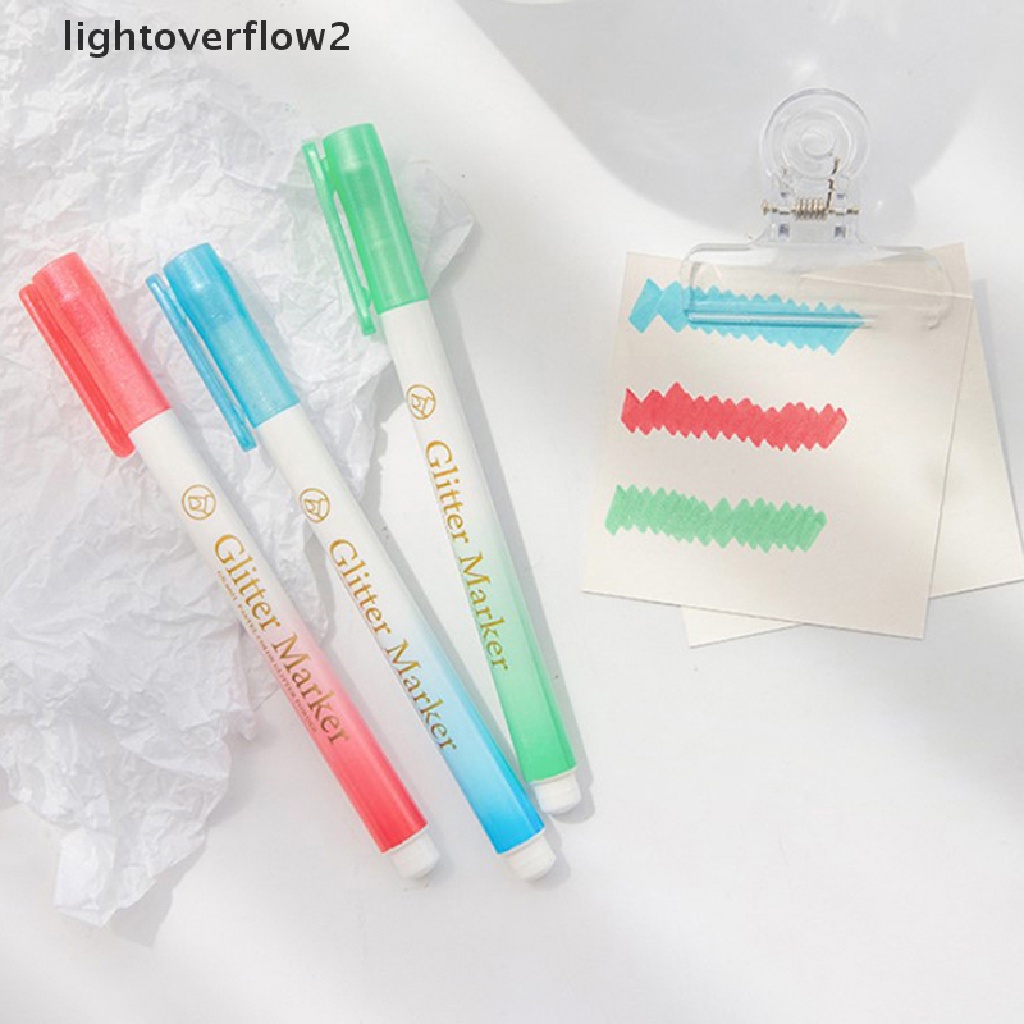 (lightoverflow2) 1pc Spidol Highlighter Warna Pastel Glitter Untuk Scrapbook