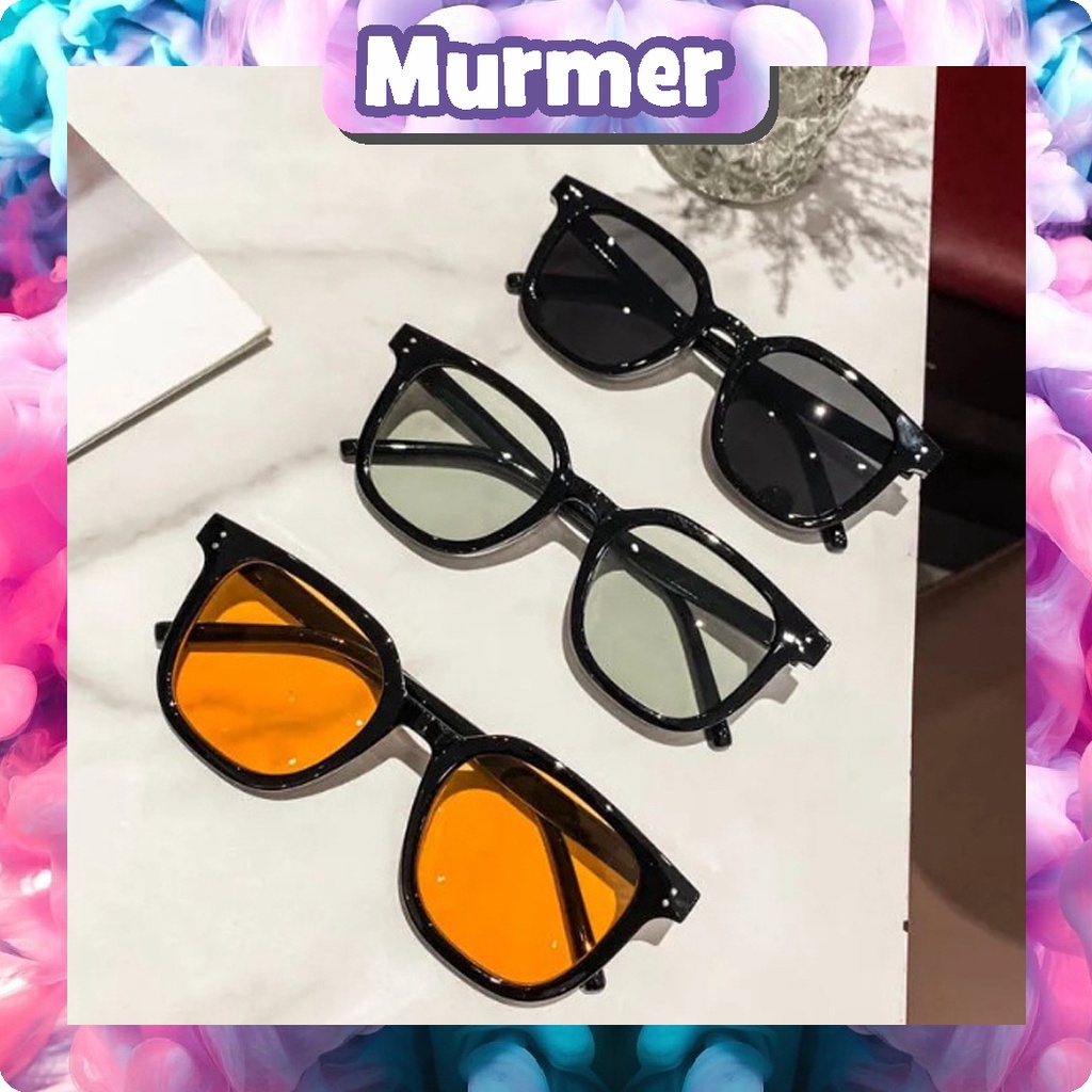 MurmerOfficial Kacamata Hitam Bentuk Kotak Bingkai Tebal Gaya Retro Vintage Untuk Wanita G024