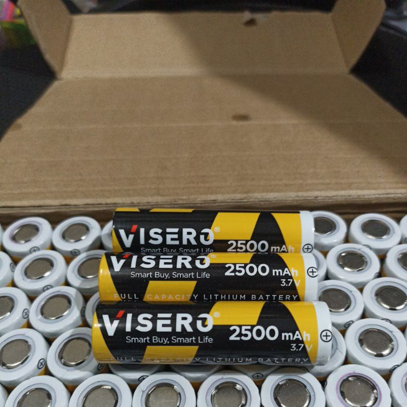 Baterai/Battery Lithium 18650 Full Kapasitas 3.7V 2500Mah Visero