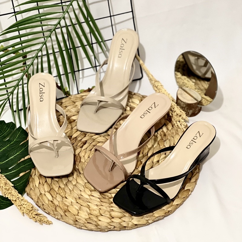 Sandal High Heels Wanita Jepit bando DEDORA