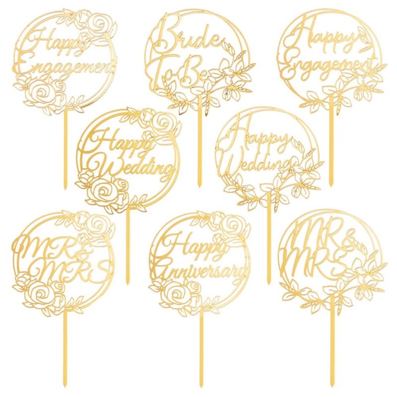 Topper Cake Akrilik Wedding Lamaran Anniversary - Hiasan Kue Acrylic Pernikahan Engagement