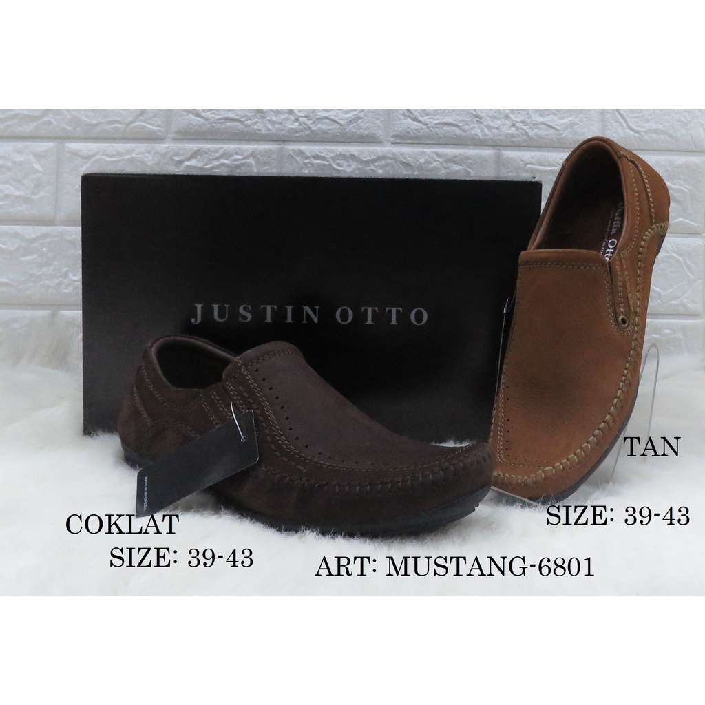 SEPATU CASUAL PRIA KULIT MEREK JUSTIN OTTO ART MUSTANG-6801 PRICE RP 733.900 BRAND ORIGINAL