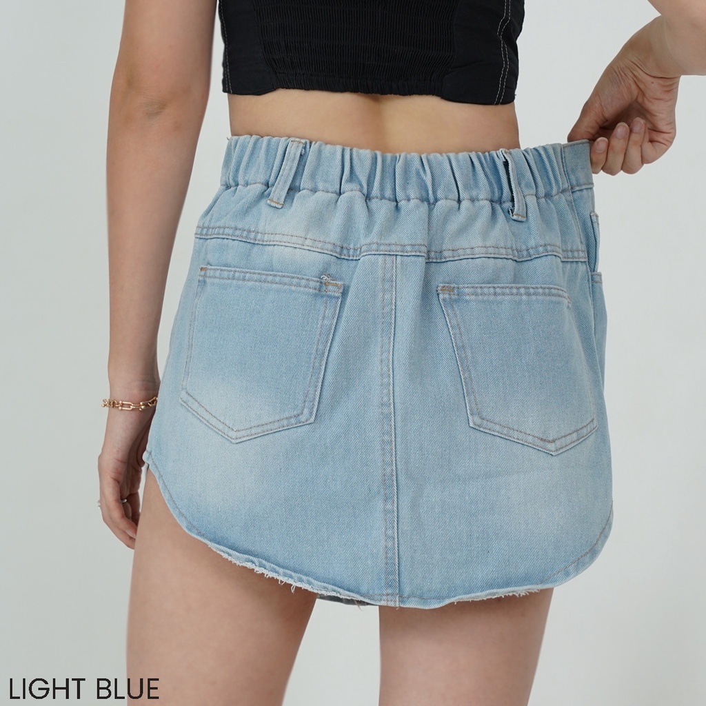 Mini Skort Denim Celana Rok Wanita