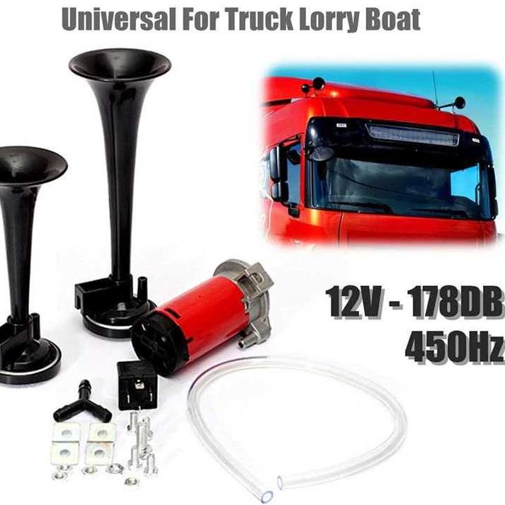 Klakson Trompet Motor Mobil Dual Air Horn 178dB 12V / Klakson Kelakson Terompet Trompet Truk Mobil M