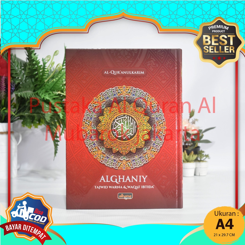 BAYAR DITEMPAT Alquran Tajwid Warna Ukuran Besar A4 (21x30cm) HC Non Terjemahan Al Quran Tanpa Arti 