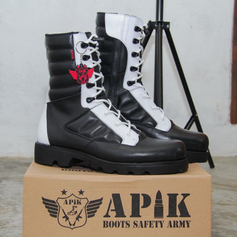 SEPATU PDL PASKHAS PROVOS POLRI MERK APIK KULIT SAPI ASLI SEPATU PDL DINAS LAPANGAN PROVOS TNI POLRI SECURITY SATPAM