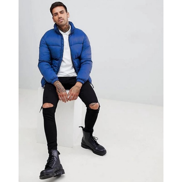 JAKET OUTDOOR pull & and bear PUFFER ORIGINAL musim dingin camo big size jumbo besar