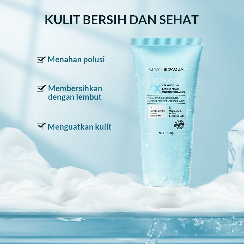 Bioaqua 7x Ceramide Skin Barrier Repair Moisturize Cleanser 100g | Sabun Cuci Muka