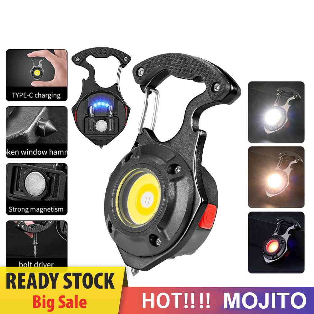 Lampu Senter LED COB Dengan Pembuka Botol + Gantungan Kunci Untuk Camping