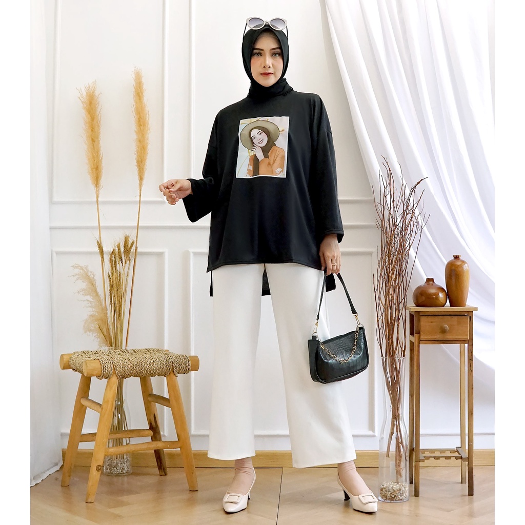 GR ATASAN OVERSIZE KAOS BASIC VIRAL HIJAB SR552