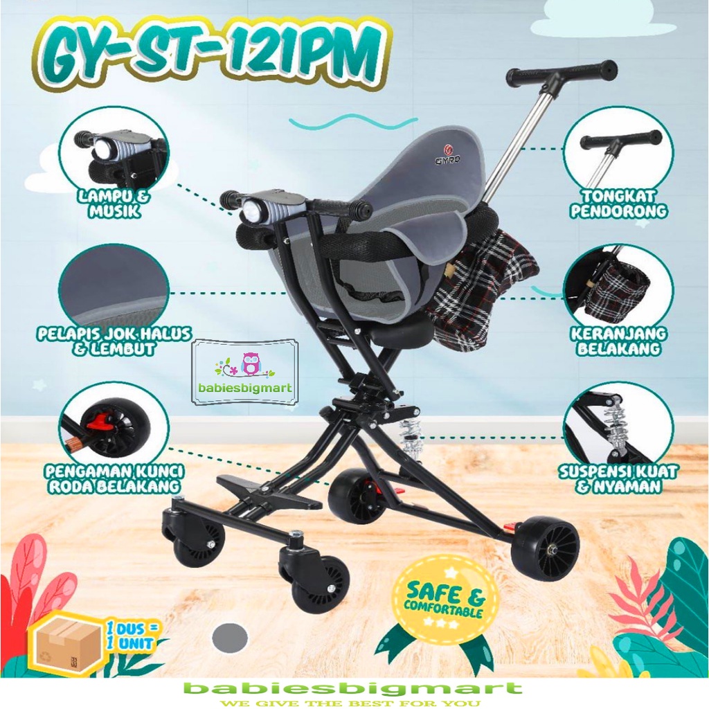 Magic Sroller Micro Trike GYRO ST 121 PM Kereta Dororong Anak