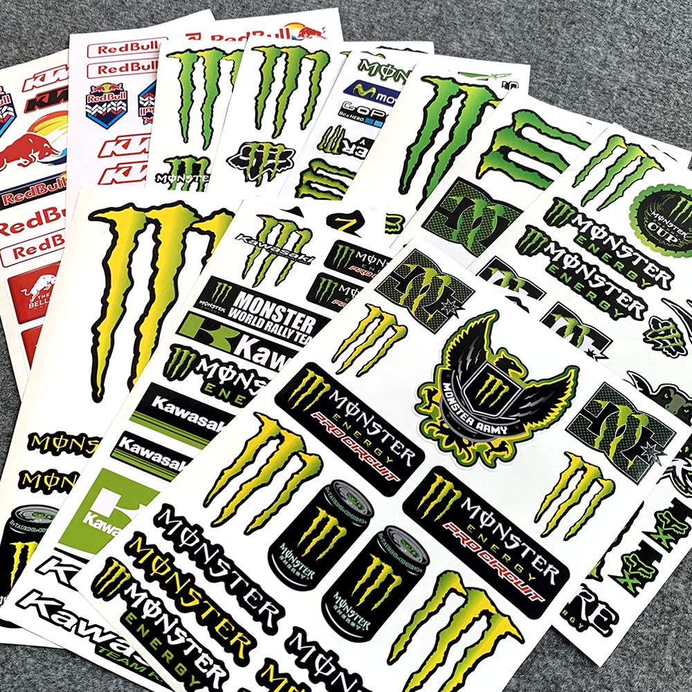 Stiker Film Anti Air Motif Monster Energy Untuk Helm Motor vespa