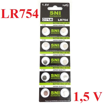 BATERAI lithium Kancing Koin AG5 LR754 Button Cell Batu Batre Alat Bantu Dengar