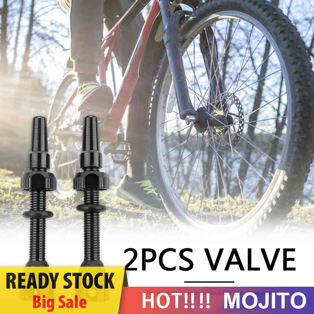 2pcs Katup Presta Ban Tubeless 40mm Bahan CNC Alloy Dengan Tutup Untuk Sepeda