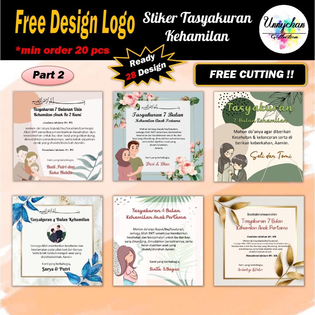 

STIKER TASYAKURAN KEHAMILAN 4/7 BULANAN / STIKER SYUKURAN PART 2 / LABEL STICKER SYUKURAN KEHAMILAN BENTUK KOTAK