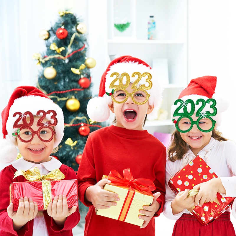 2023 Kacamata Anak / Dewasa Dengan Dekorasi Natal Untuk Hadiah