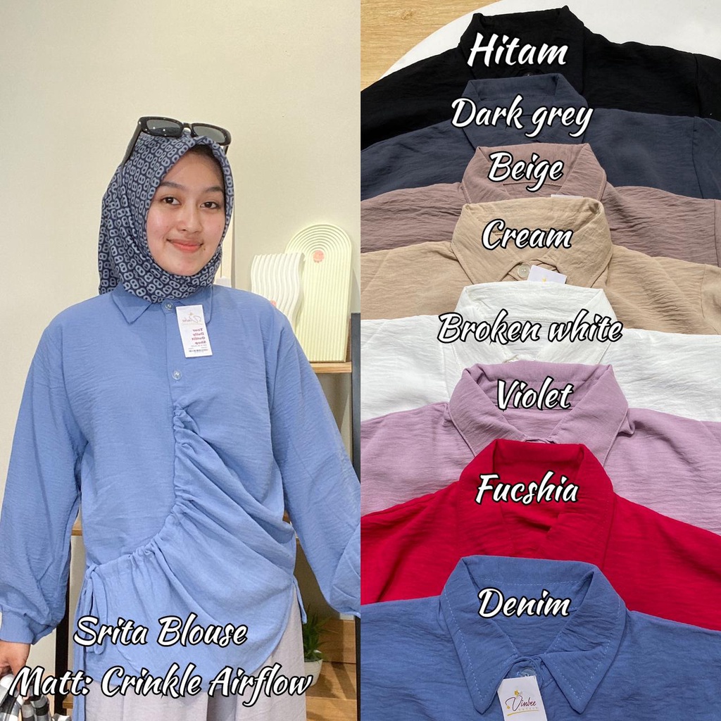 SRITA BLOUSE - BLOUSE KEMEJA SERUT DEPAN