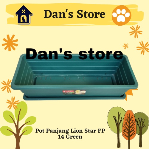 Pot Panjang Lion Star FP 14 Green - Pot Persegi Panjang Plastik Awet
