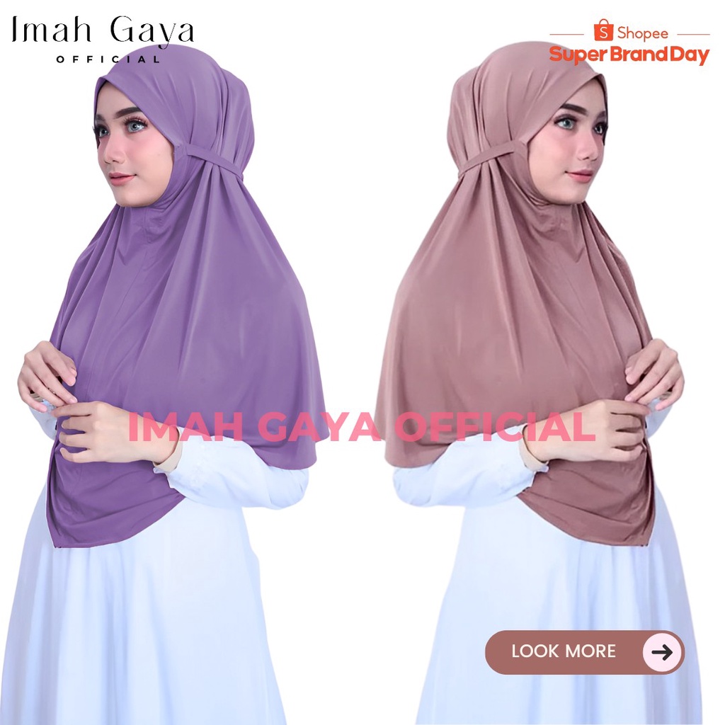 Imah Gaya Jilbab Instan Bergo Maryam Wanita Dewasa Standar Polos Diamond Strech Hijab Bergo Maryam