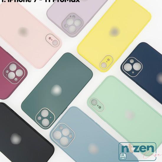 Case Iphone ELITE FROSTED GLASS XR X XS Max 11 Pro Max 8 7 Plus CamPro - Xs / X, SIERRA BLUE