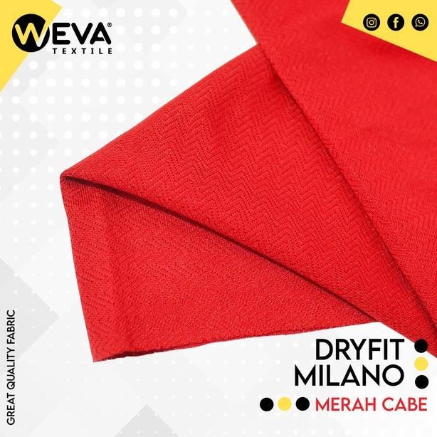 Bahan Kain Jersey Dryfit Milano Merah Cabe - Kain Drifit Weva Textile