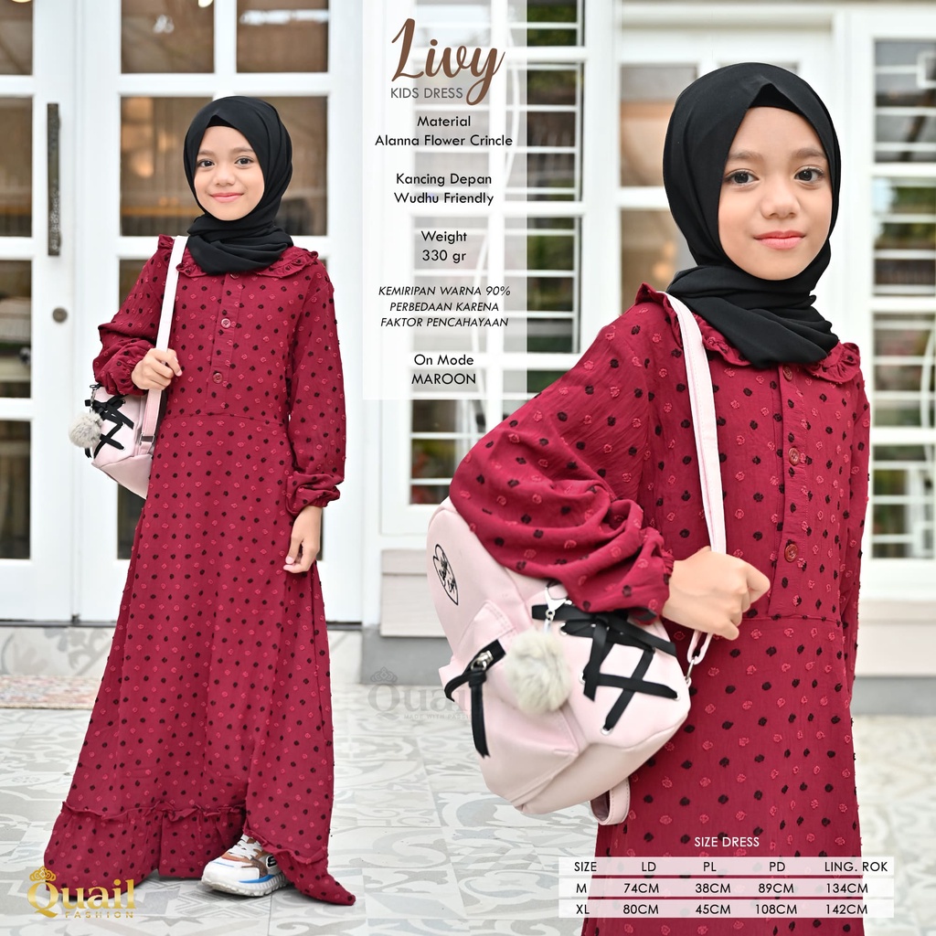 Quail Hijab - LIVY ANAK EXCLUSIVE DRESS ORI QUAIL