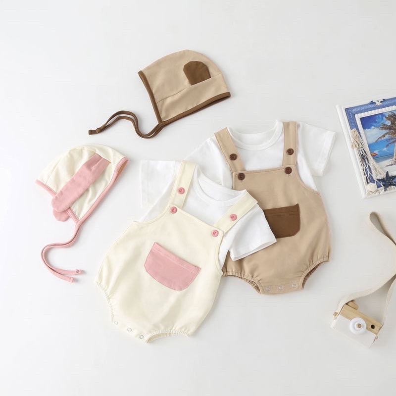 romper set kelinci / bodysuit jumper  baby / jumper pendek / baju bayi / kado bayi