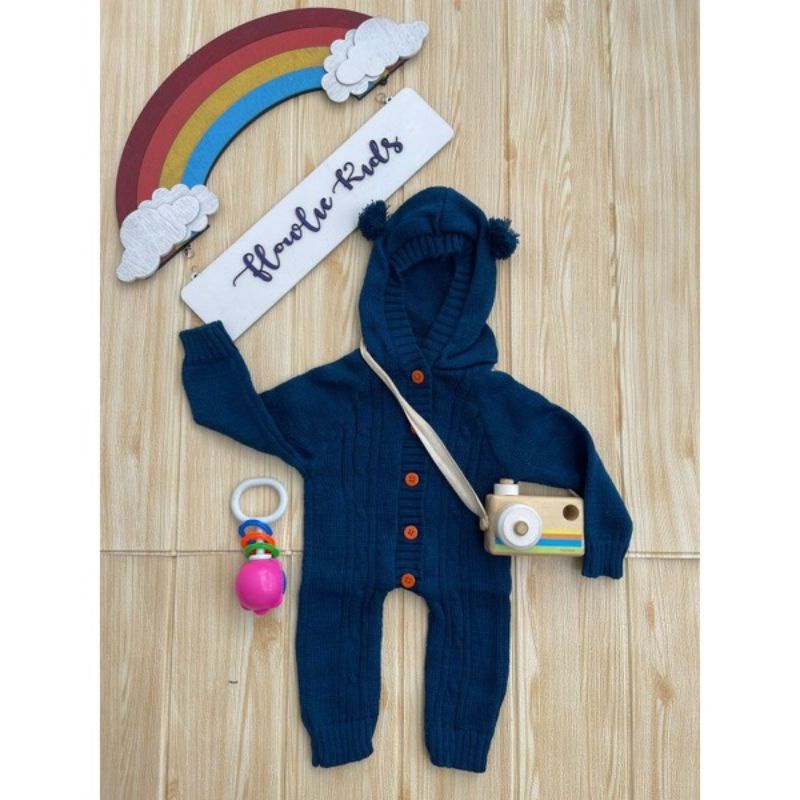 Jumper Cable Rajut Halus Tebal Lembut Jumpsuit Cable Untuk bayi 0-8 bln baju kodok anak tebal