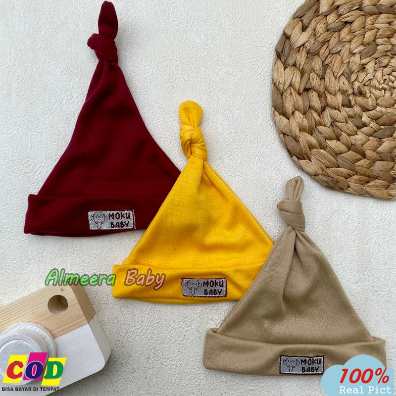 Isi 3 PCS Kupluk Bayi Baru Lahir Topi Bayi Baru Lahir Usia 0-3 Bulan Almeera Baby and Kids