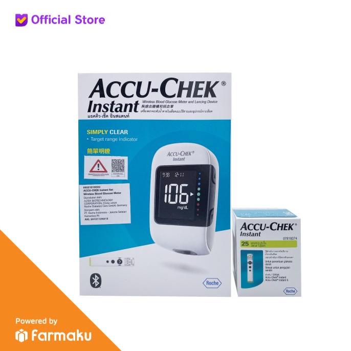 Accu-Chek Instant Paket Alat Cek Tes Gula Darah (Alat, Strip, Lancet) -