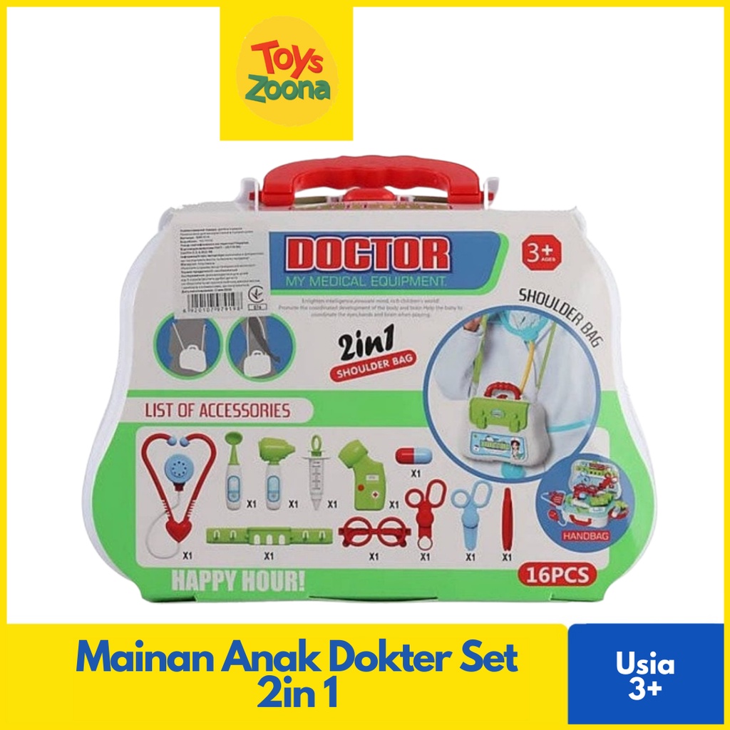 ToysZoona Mainan Alat Dokter Mainan Anak Edukasi Set Dokter 2In1 Mainan Anak Edukasi Mainan Dokter Dokteran Mainan Dokter Dokteran Lengkap / Mainan Dokter Dokteran Anak