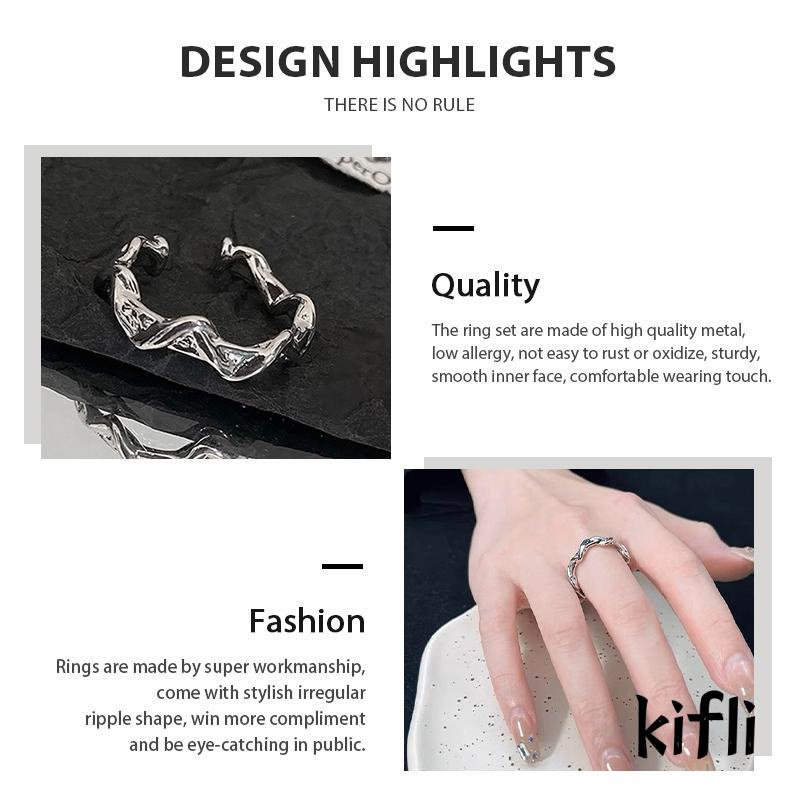 Cincin Model Terbuka Desain Batu Bulan Polos