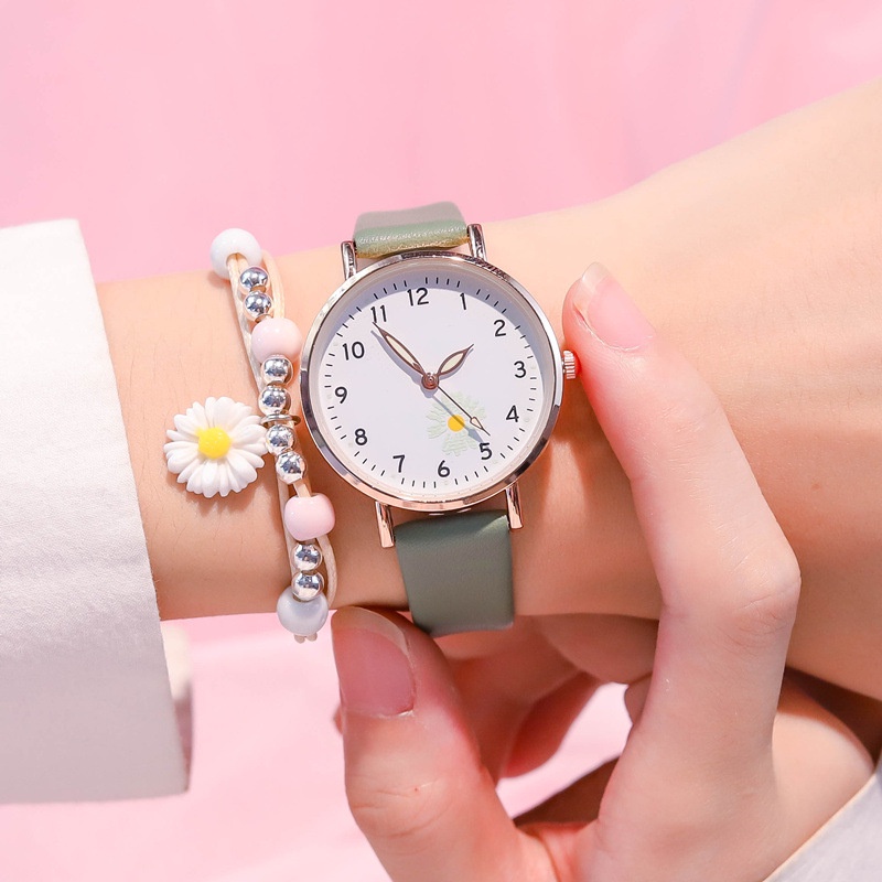 SANGCAKRA COD - Jam Tangan Wanita New Model Terbaru 2023 Bunga Daisy Trend Fashion Korea Style Nyala Tempat Gelap Luminious Aktif Terbaru Unik Lucu Cocok Untuk Bergaya - J67