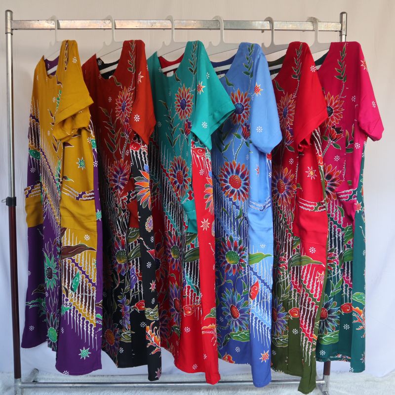 Daster kencana ungu lebel biru