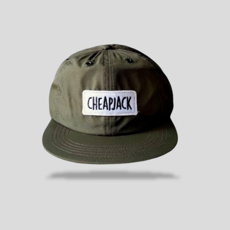 Cheapjack 6 Panel hat - Patch Font / Green hat / Topi {NIO.18Oc22ᴹ}