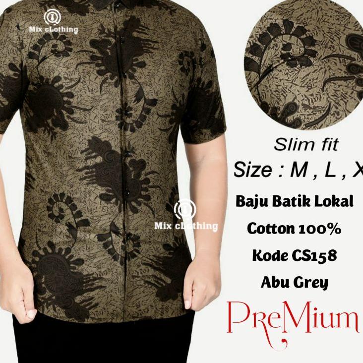Paling Laris--BAJU BATIK PRIA LENGAN PENDEK | KEMEJA PRIA SLIM FIT COLIN DION CS 17
