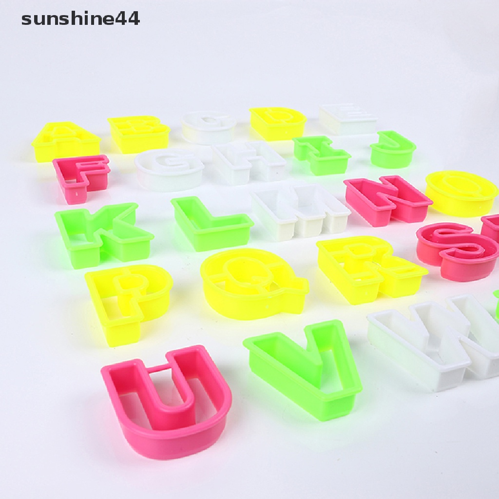 Sunshine Cetakan Kue / Biskuit / Fondant DIY Bentuk Huruf Alfabet Bahan Plastik