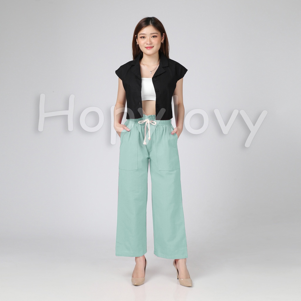 HOPYLOVY - Celana Kulot Wanita Terbaru Kekinian Bahan Katun Linen  / Bawahan Wanita / Kulot Orla