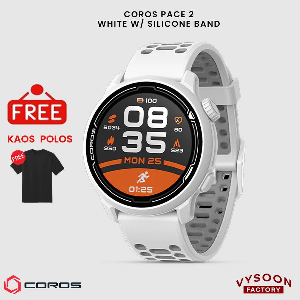 Jam Tangan Smartwatch COROS Pace 2 White With Silicone Band