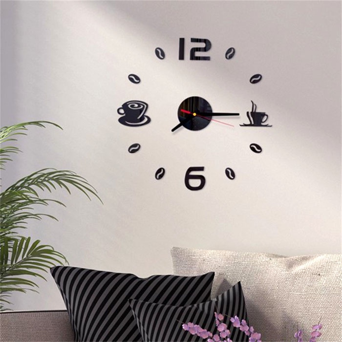 Jam Dinding DIY Giant Wall Clock Quartz Creative Design Model Kopi Cafe - DIY-07