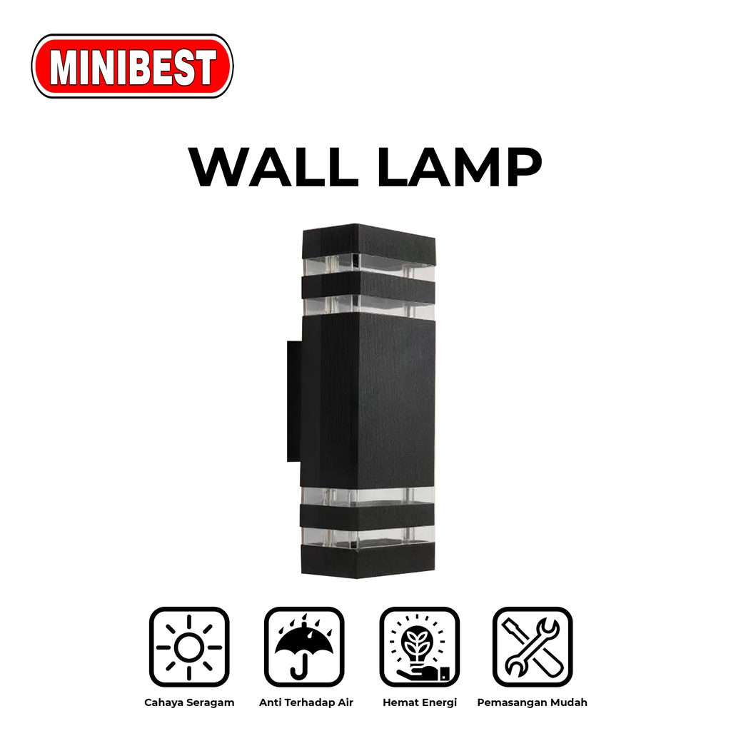 [MB] KAP LAMPU DINDING TEMPEL 2 ARAH 008 / WALL LAMP KOTAK 2 ARAH SEGI PANJANG