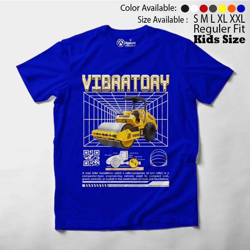 Baju Kaos Atasan Anak Laki-laki Streetwear Vibratory Alat Berat Stum